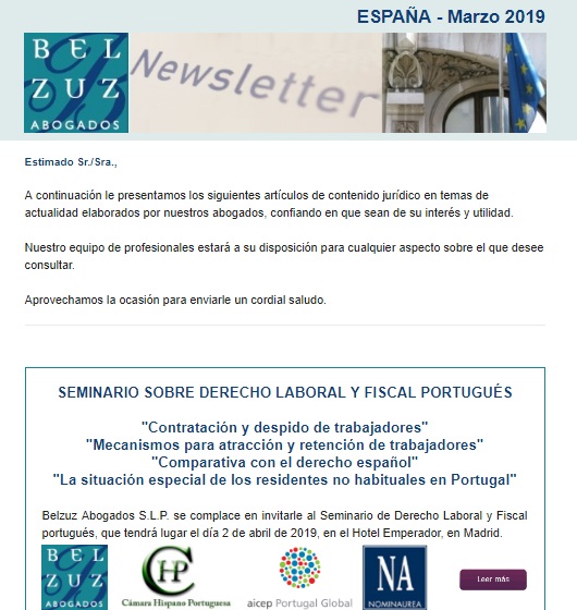Newsletter España - Marzo 2019