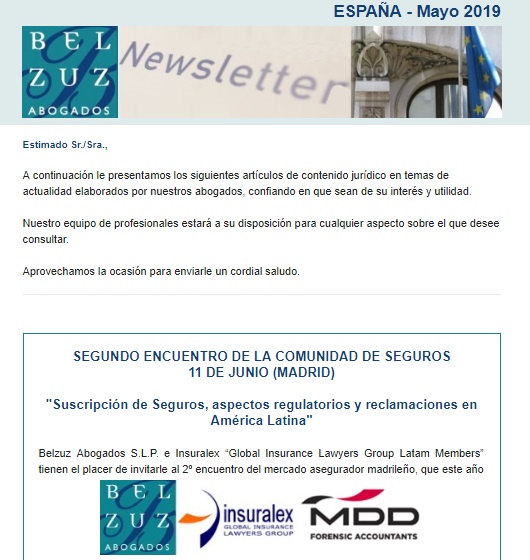 Newsletter España - Mayo 2019