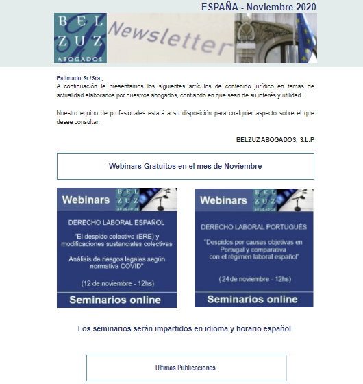 Newsletter España - Noviembre 2020