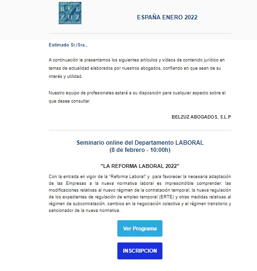 Newsletter España - Enero 2022