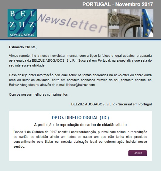 Newsletter Portugal - Novembro 2017